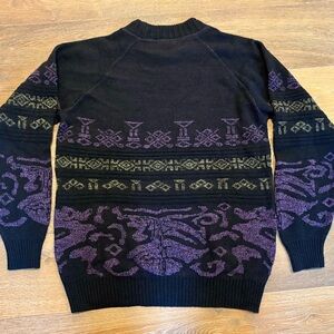 VINTAGE Cambio Italia Grandpa Sweater, Size XLT, Aztec, Geometric, Made In Italy